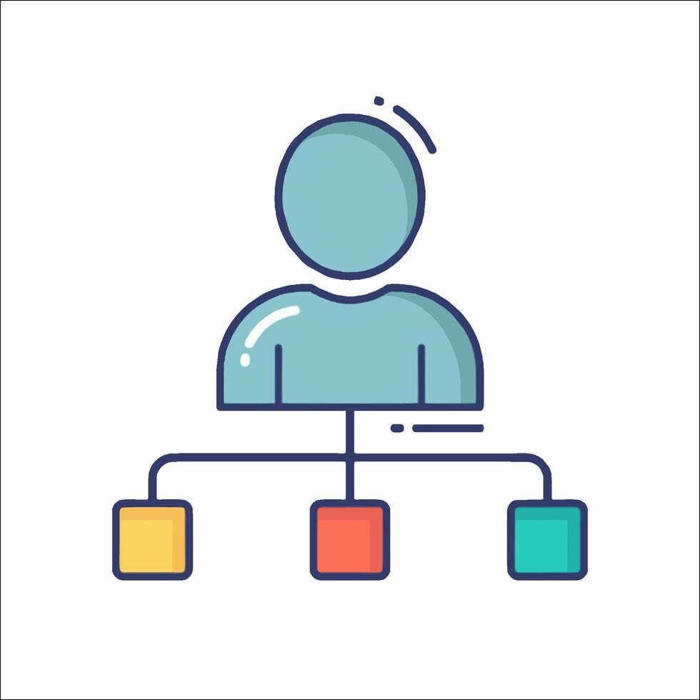 A person with a line connecting to other people vector