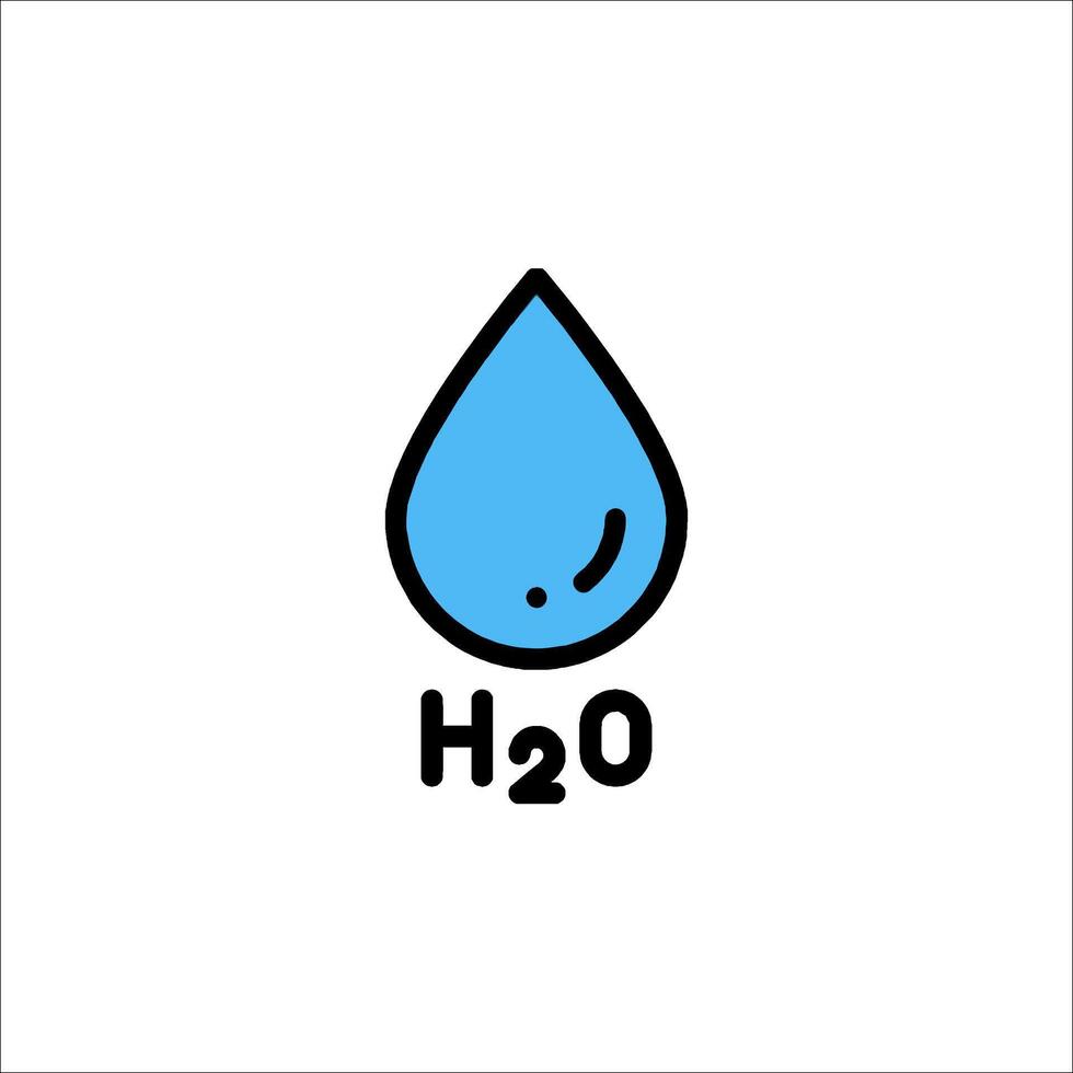 Water drop logo h20 symbol water drop icon illustration vector