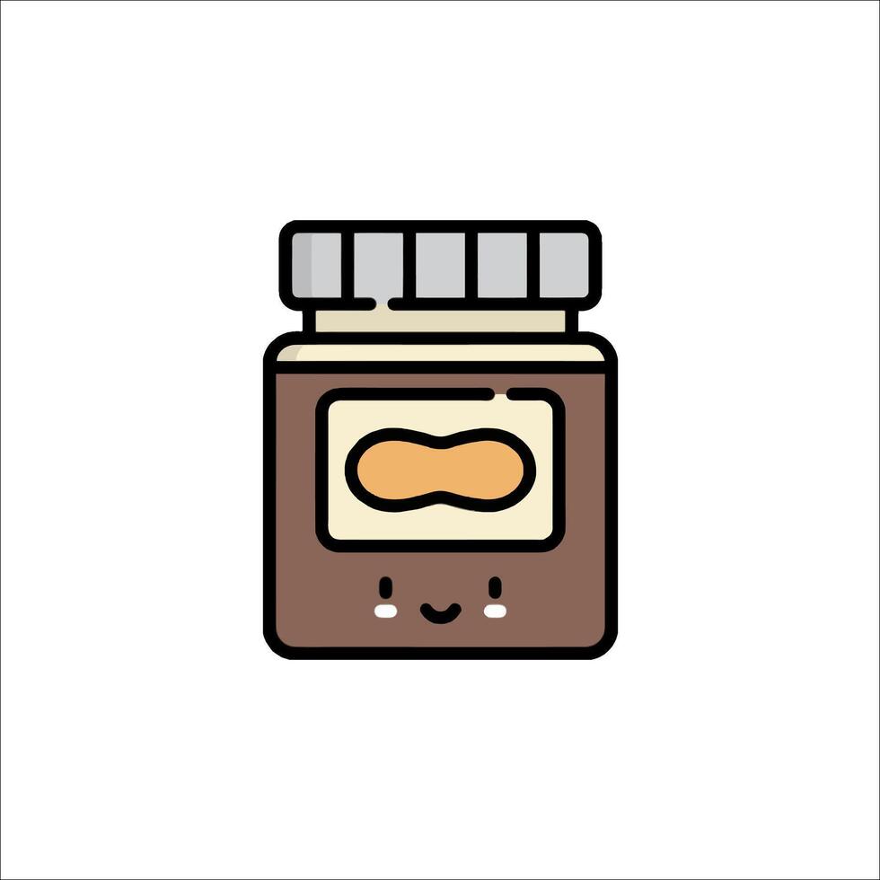A jar of peanut butter with a smiley face vector
