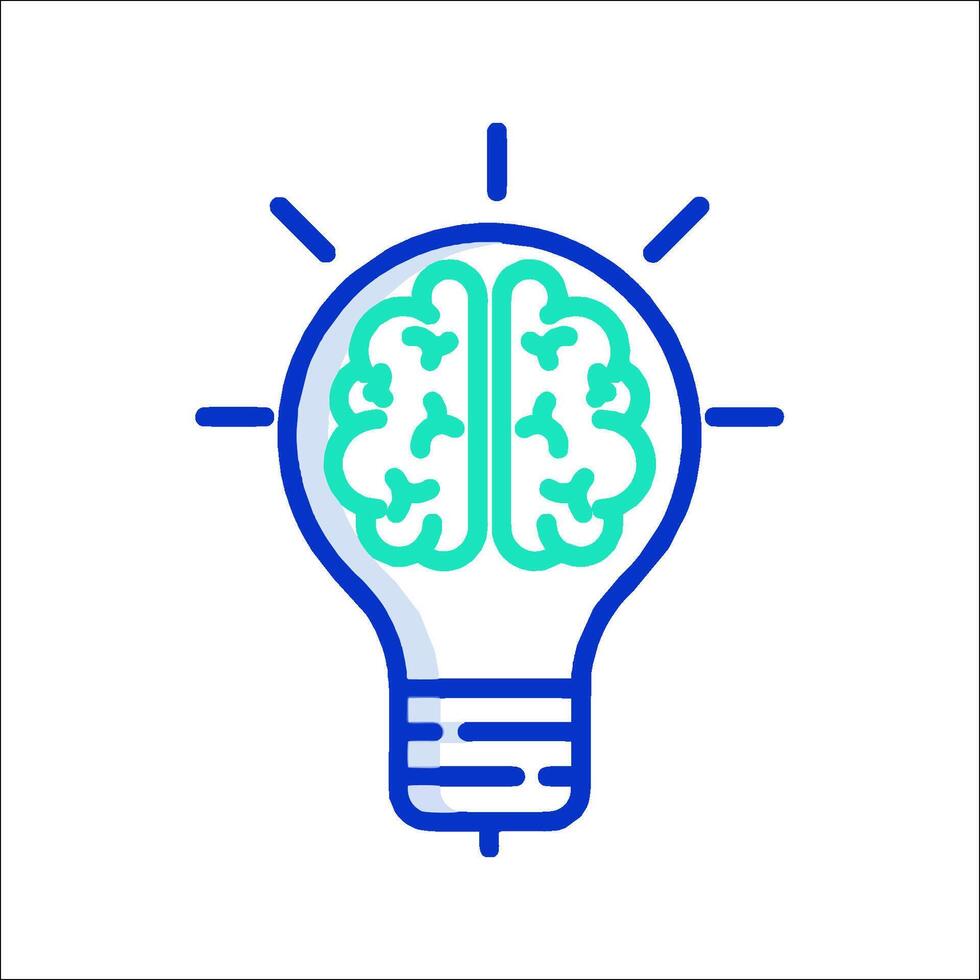 Light bulb with brain icon vector