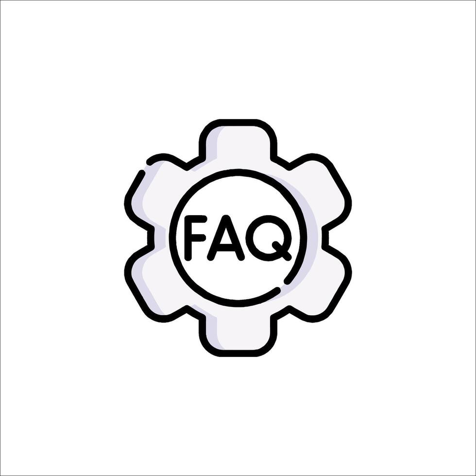 Faq icon, gear wheel, gear wheel icon, faq icon, faq icon, vector