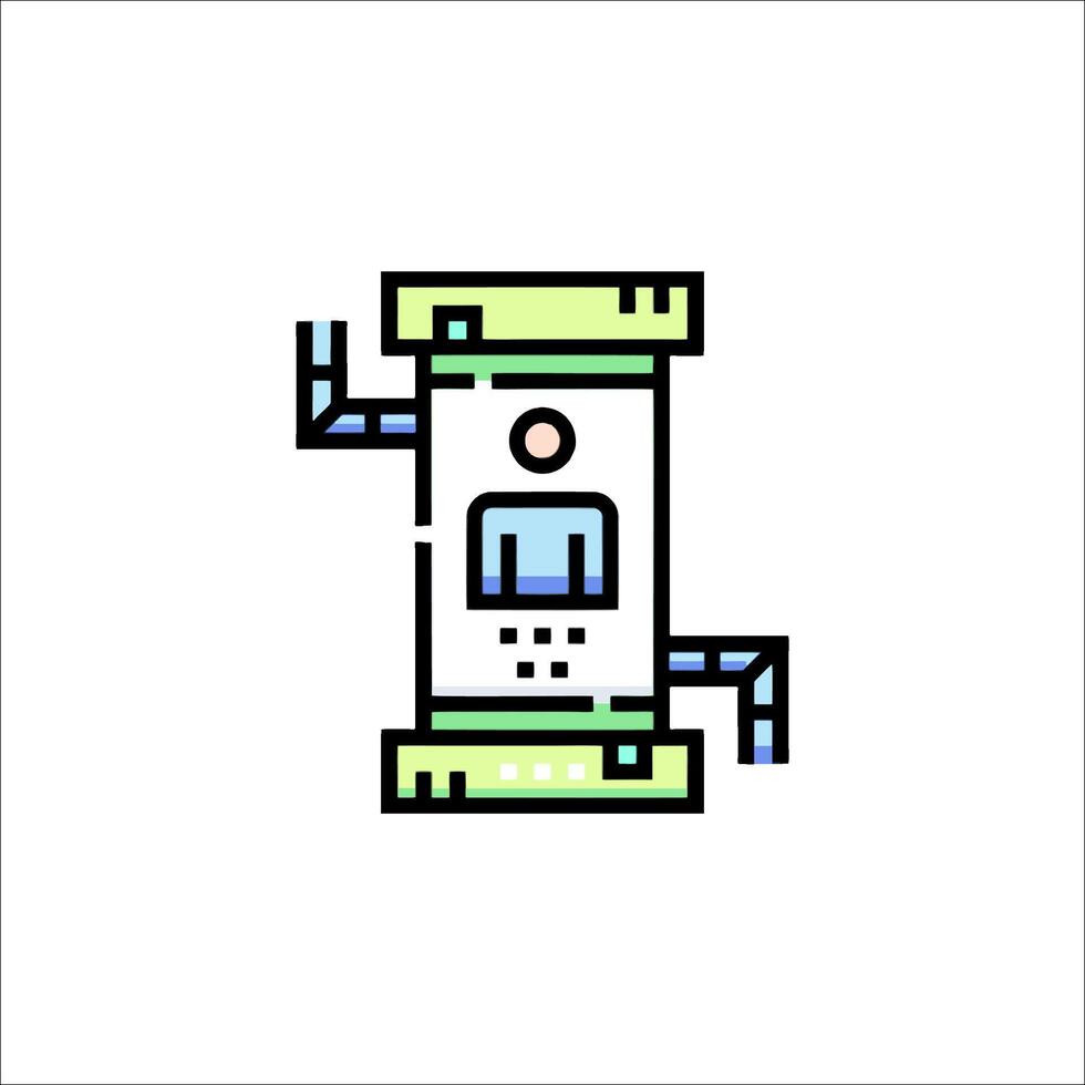 A robot is standing on a white background vector