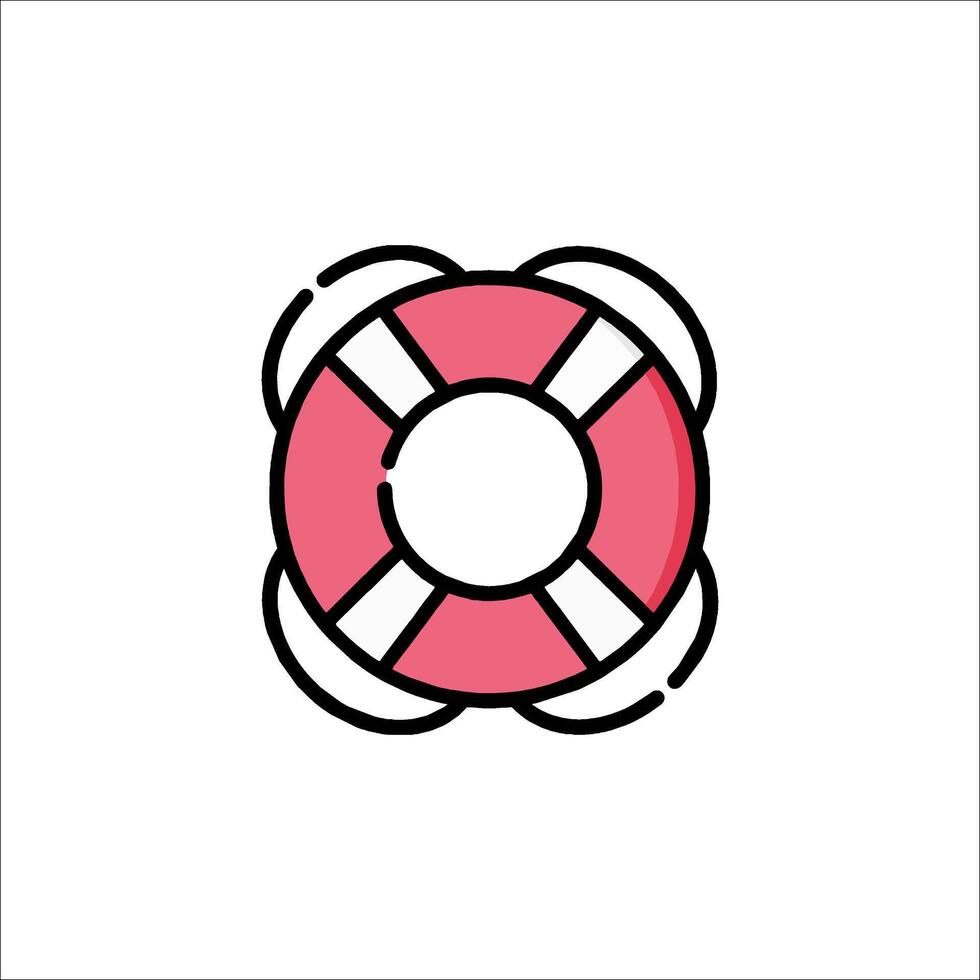 A pink life preserver icon on a white background vector