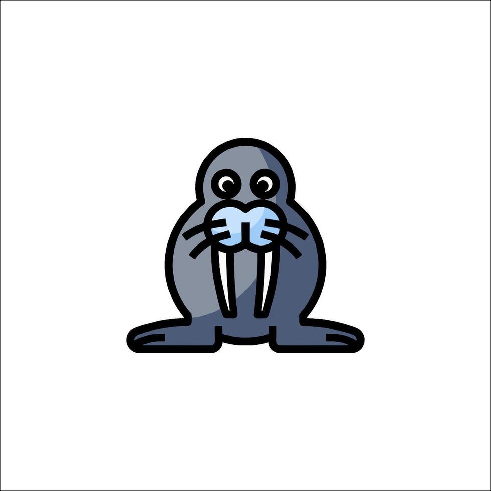 A walrus with a blue face and blue eyes vector