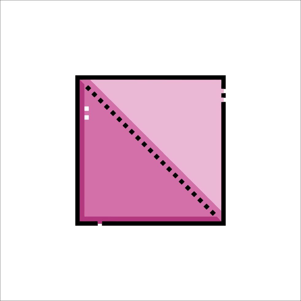 A pink square with a diagonal line on it vector