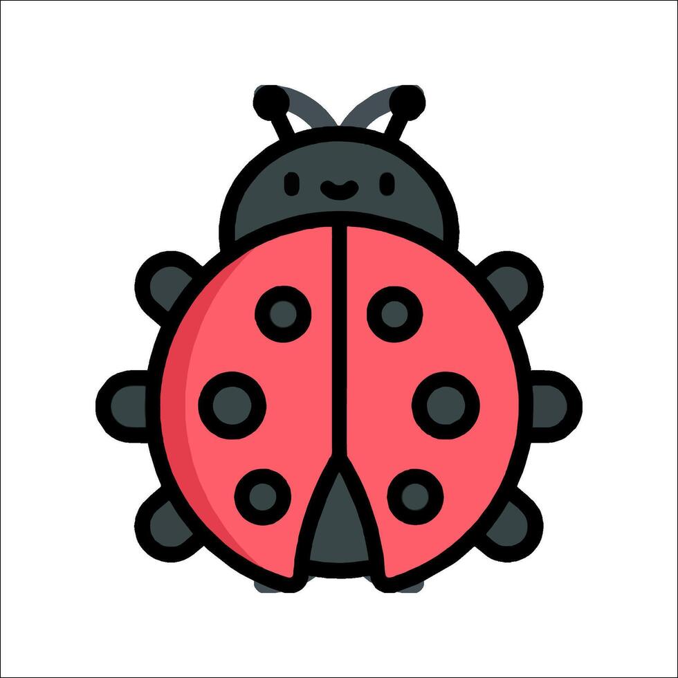 A ladybug icon with black spots and red spots vector