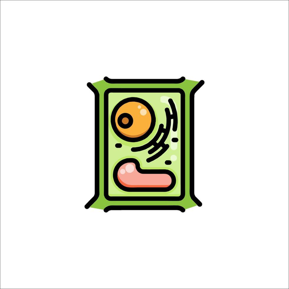 A green and orange box with a green and orange face vector