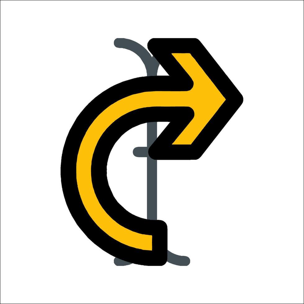 A yellow arrow pointing to the right vector