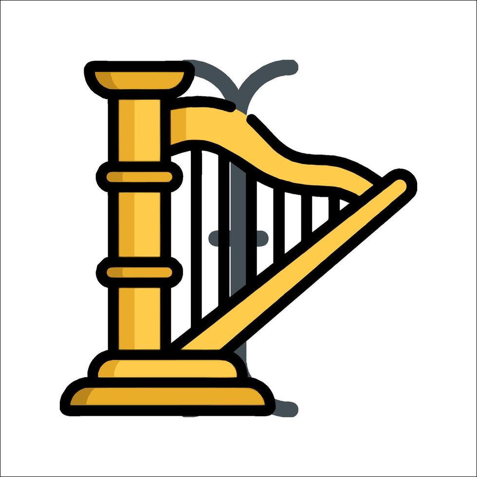 A harp icon on a white background vector