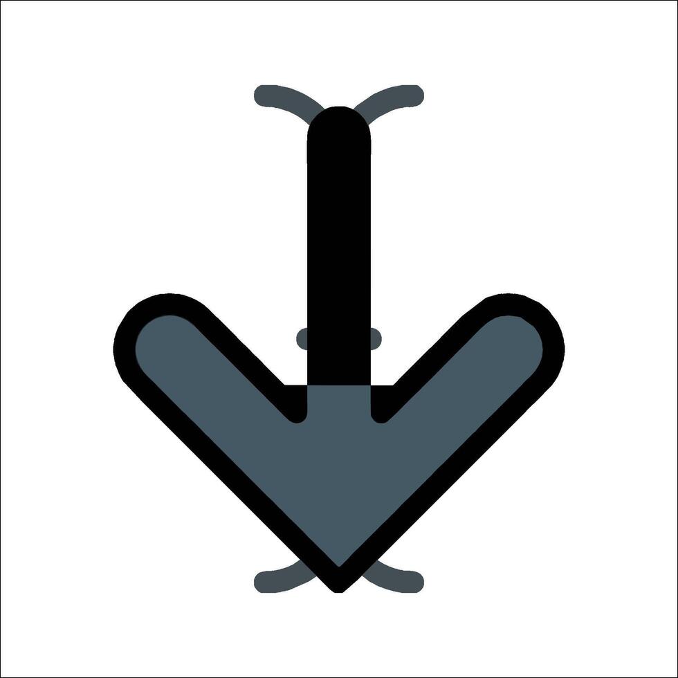 A black arrow pointing down on a white background vector