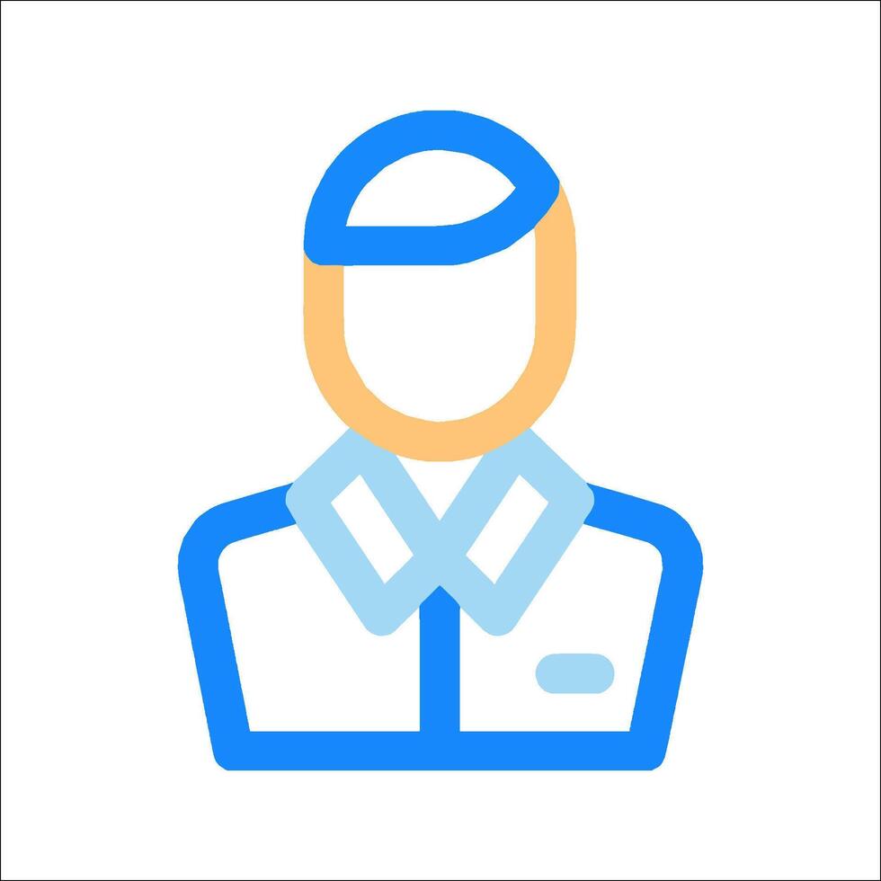 A man in a tie and shirt with a blue outline vector
