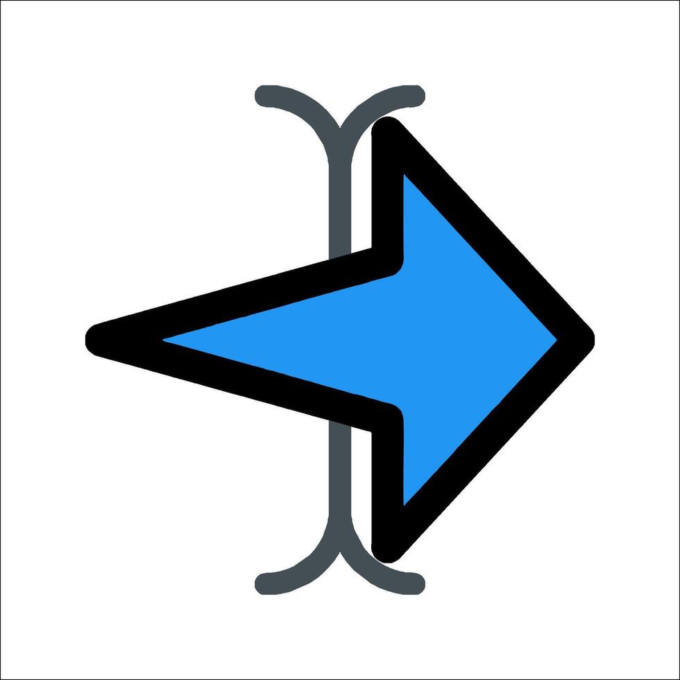 A blue arrow pointing to the left vector