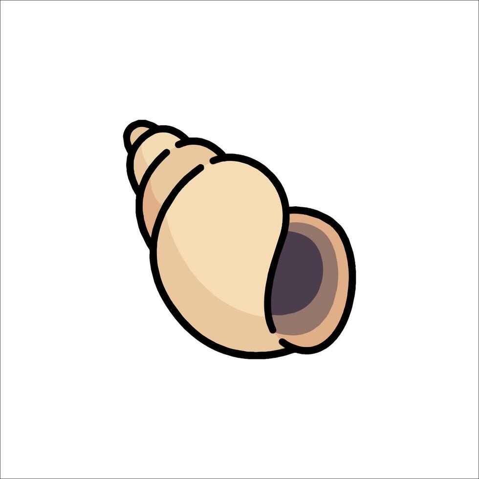 A cartoon shell on a white background vector