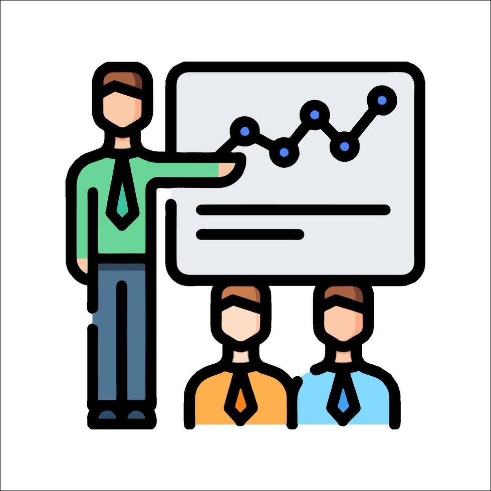 Businessman presenting a presentation illustration vector