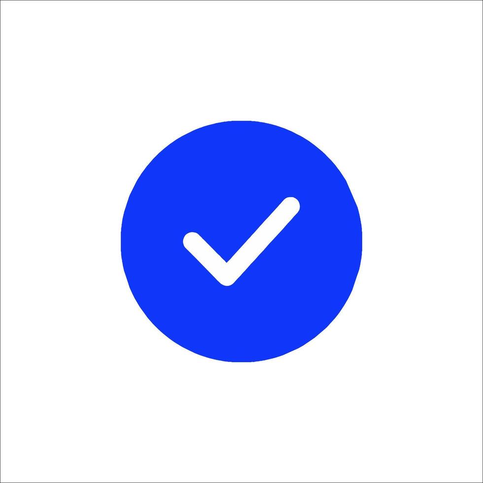 A blue check mark on a white background vector