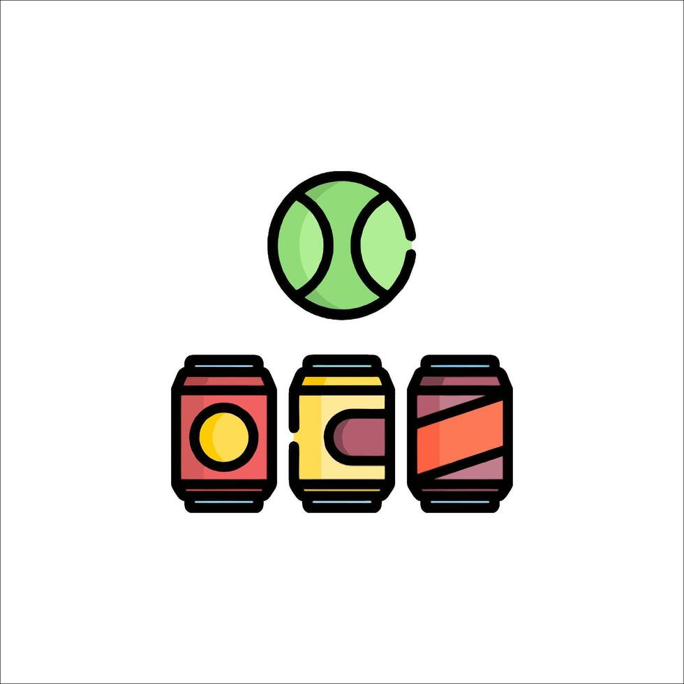 Tennis ball and cans icon vector