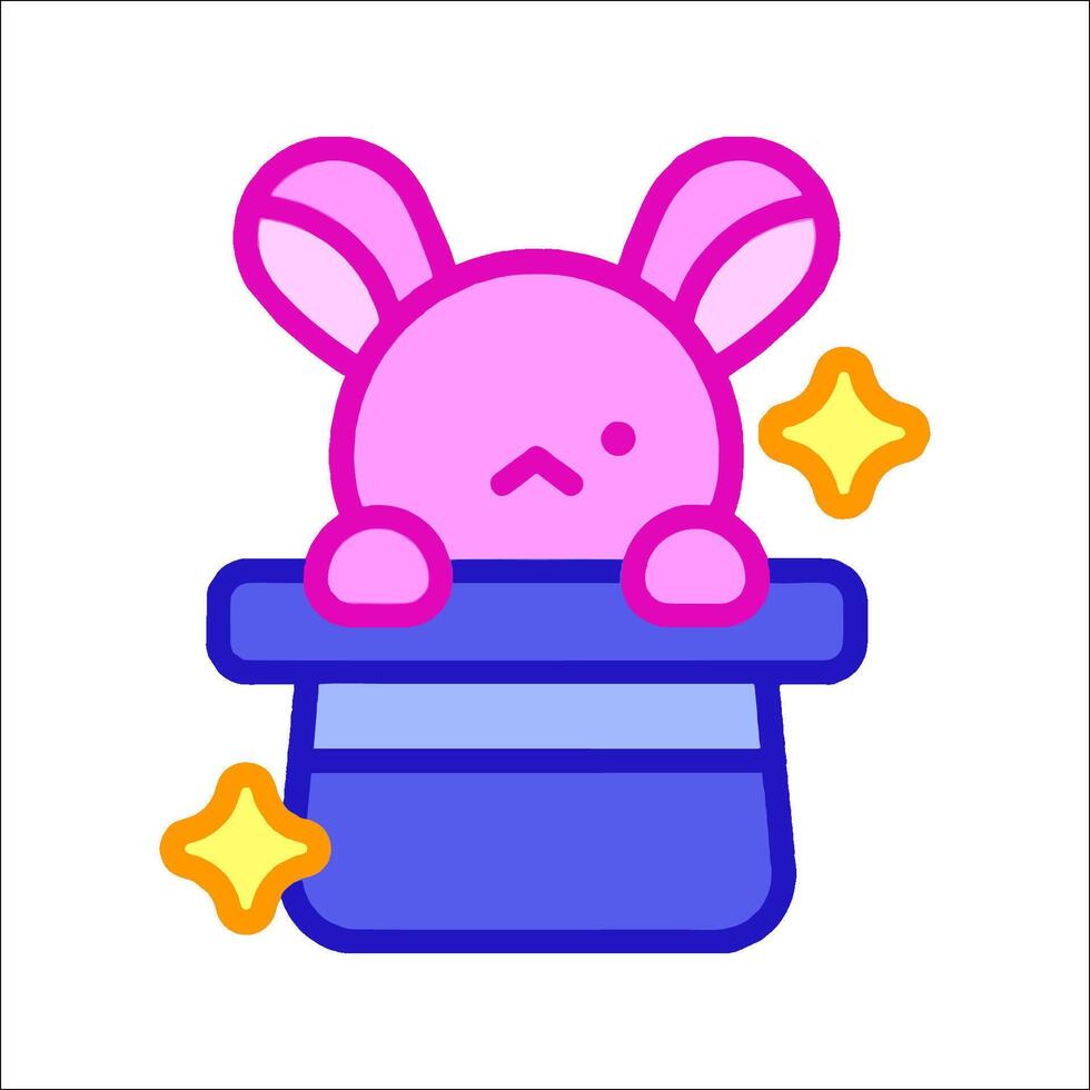 A pink bunny sitting in a blue box vector