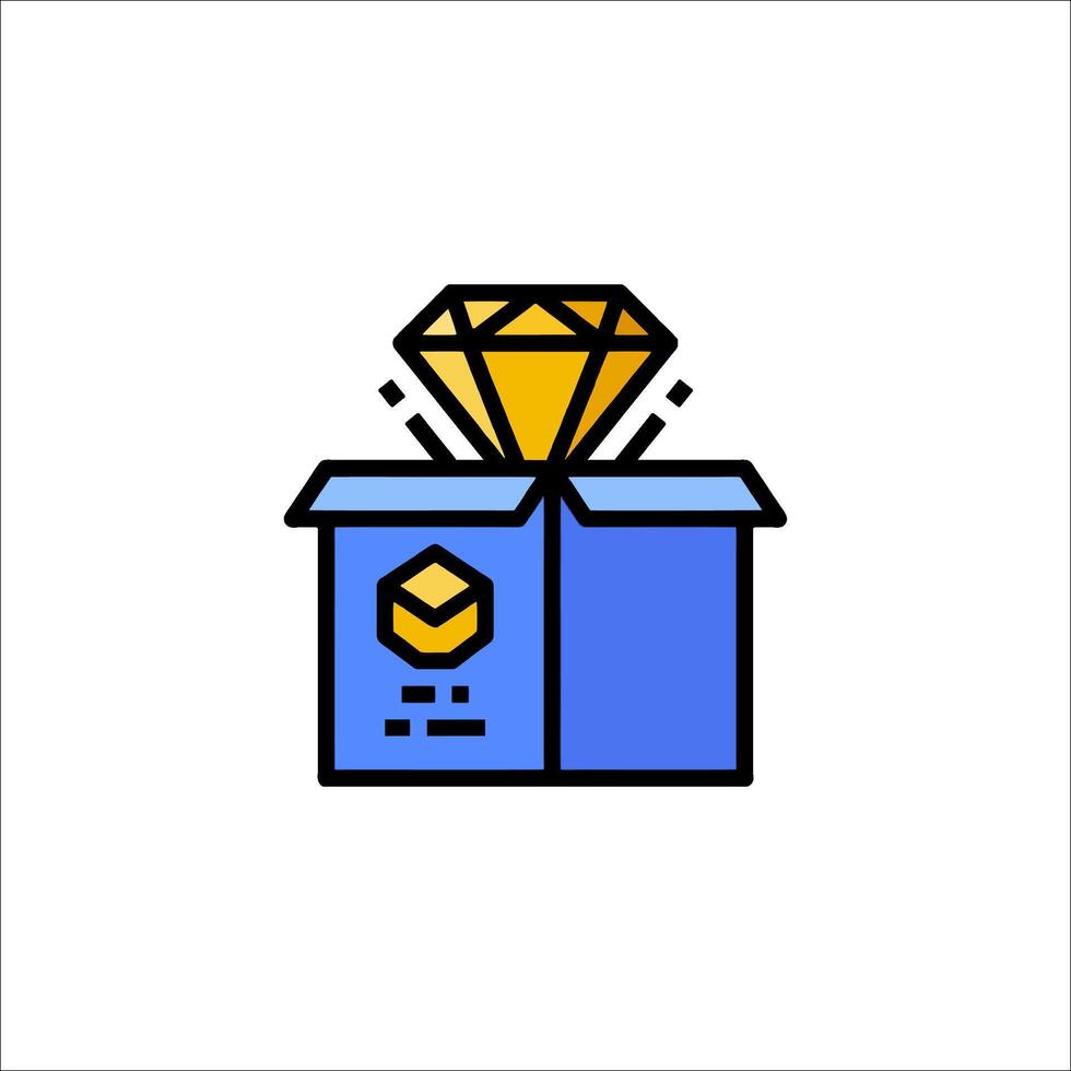 A box with a diamond in it vector