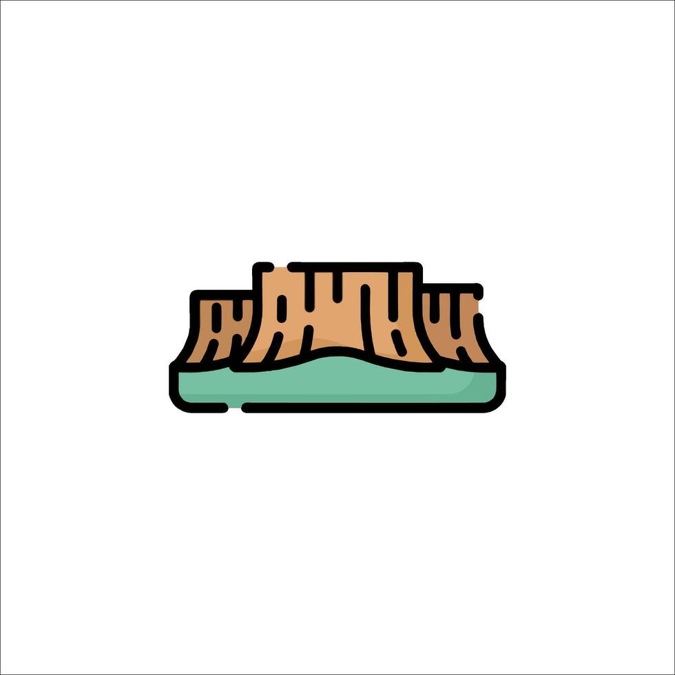 A logo for a restaurant that has a mountain in the background vector