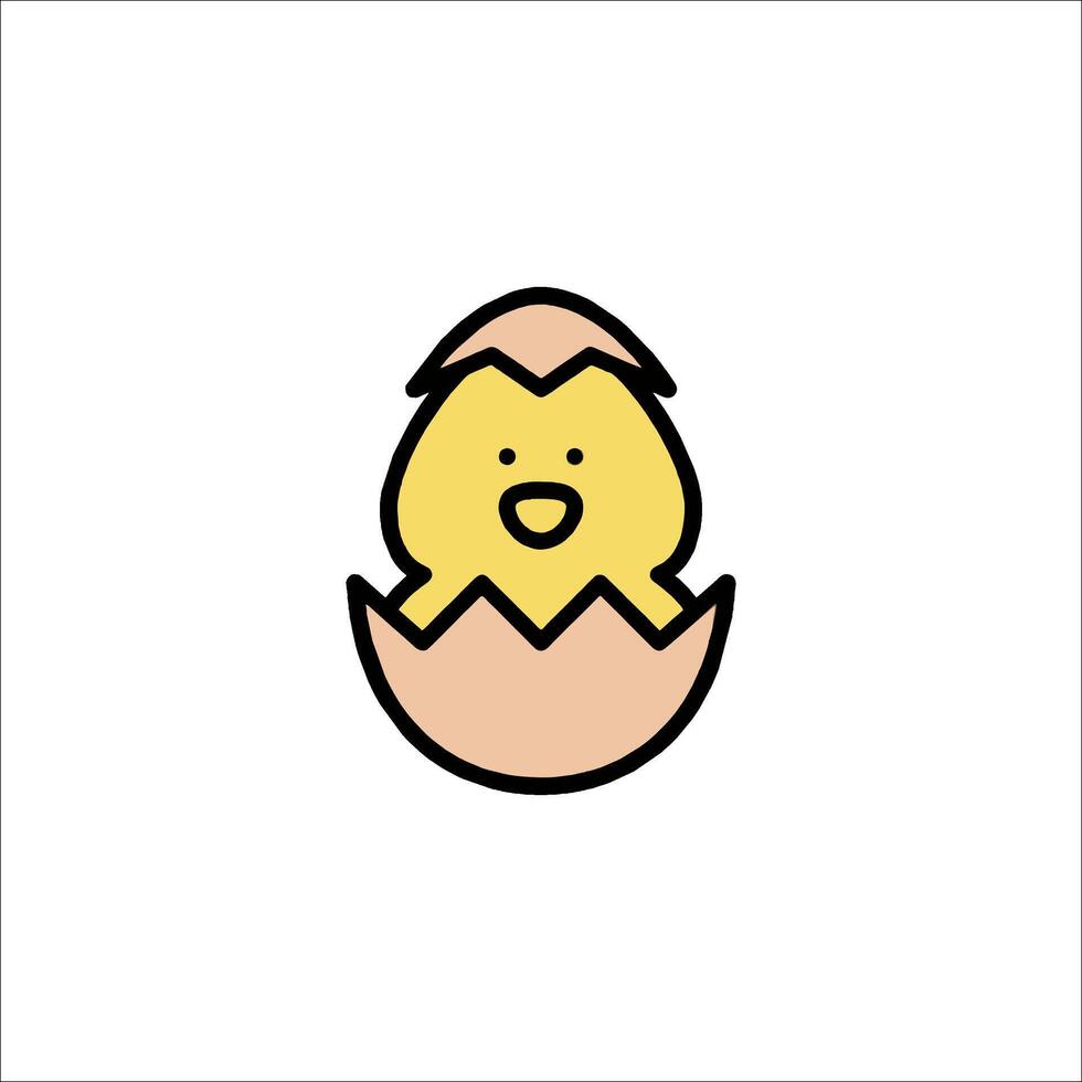 A cute little chicken is inside an egg vector