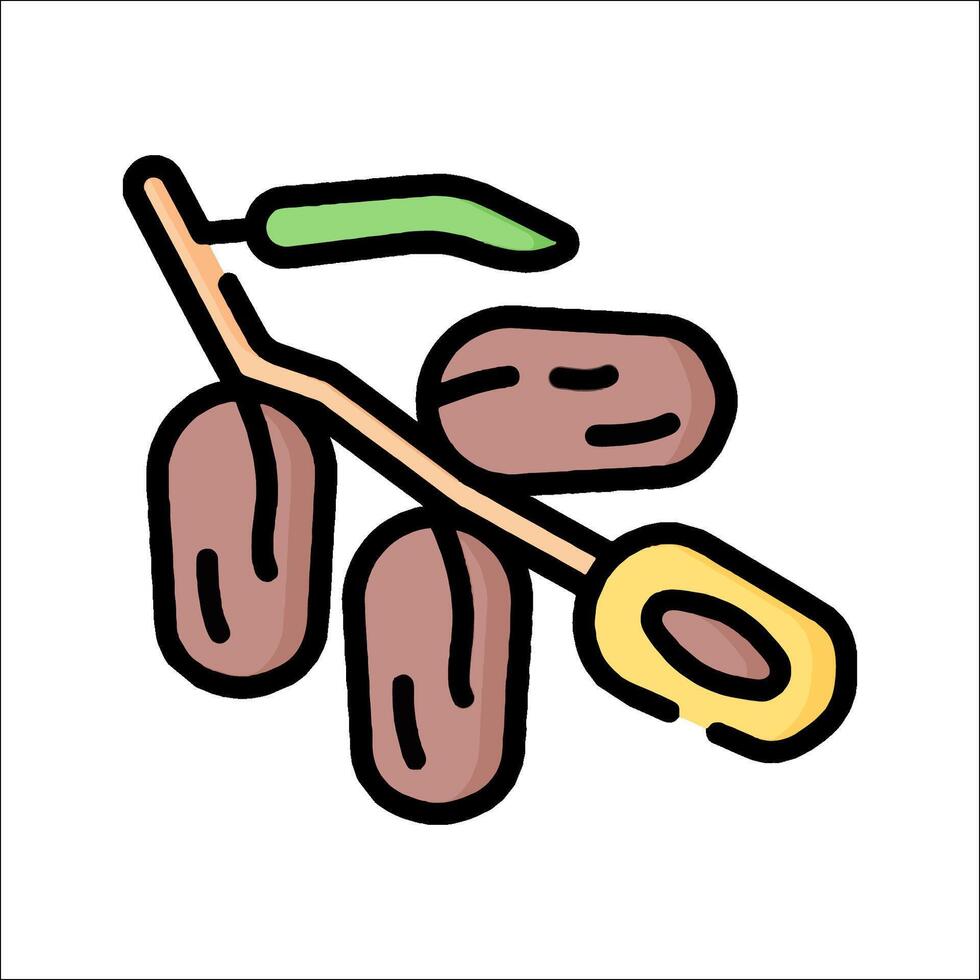 A branch with nuts and leaves on it vector