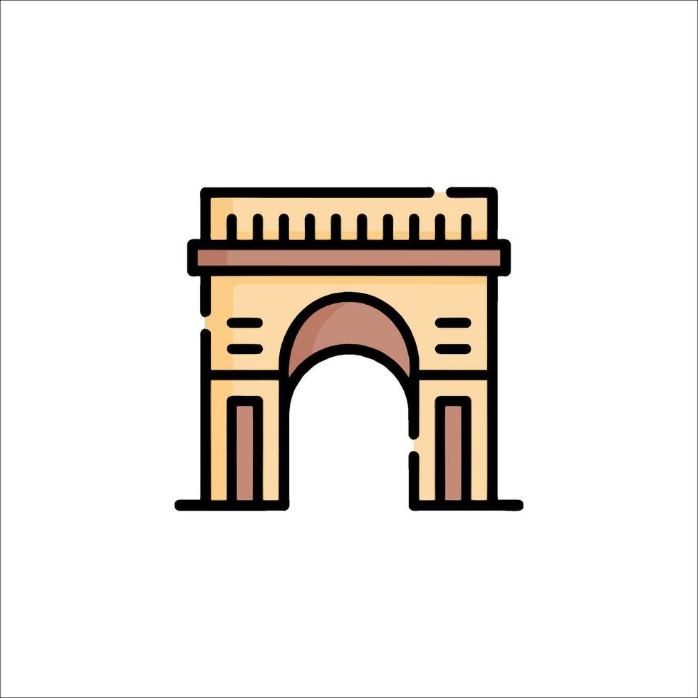 The arc de triomphe icon in a flat style vector