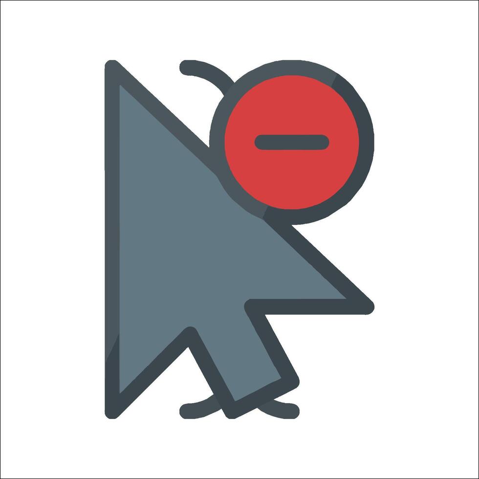 A mouse cursor with a red dot on it vector