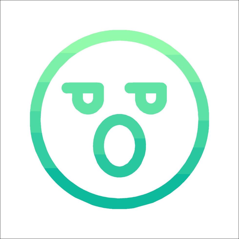 A green and blue icon with a face on it vector