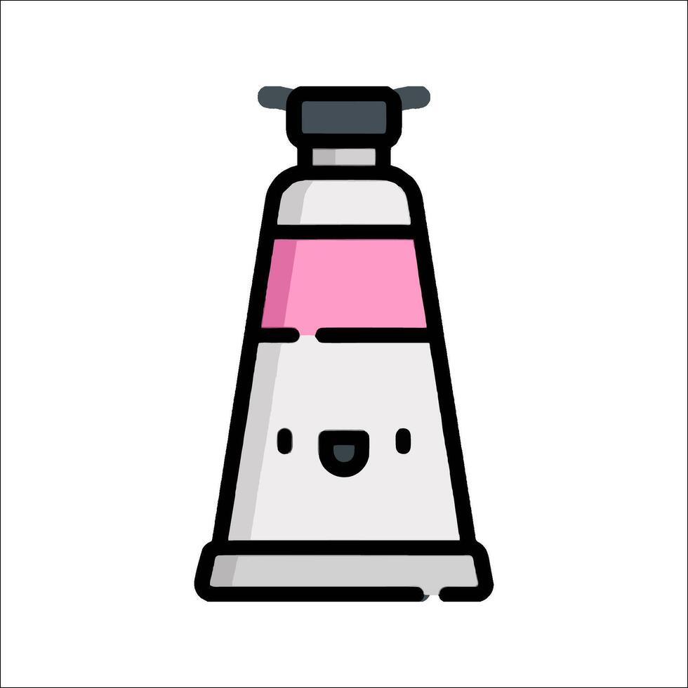 A cartoon tube with a pink lid vector