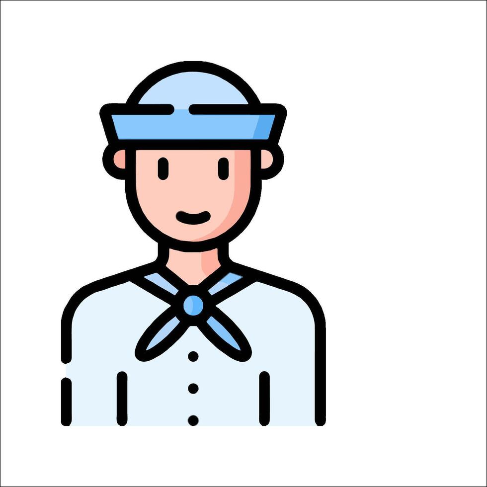A sailor man in a sailor hat and tie vector