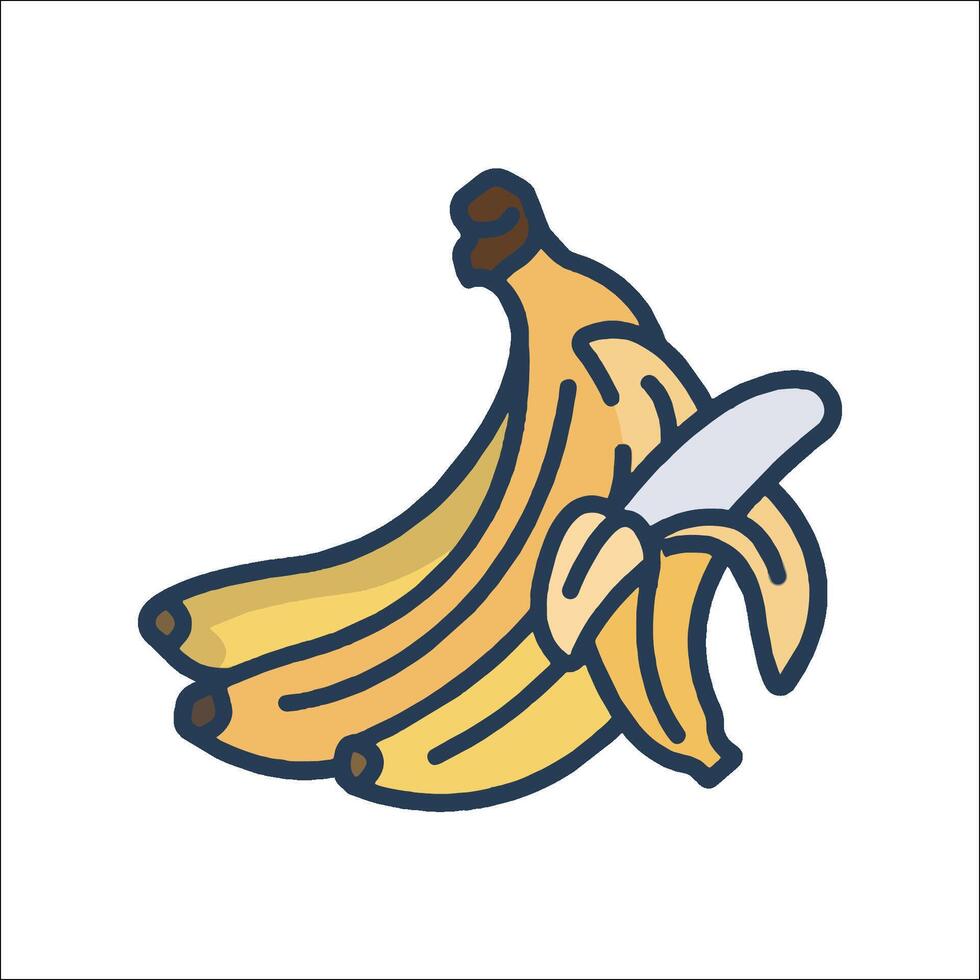 Banana peel icon with knife illustration vector