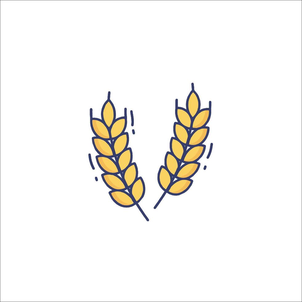Two ears of wheat on a white background vector