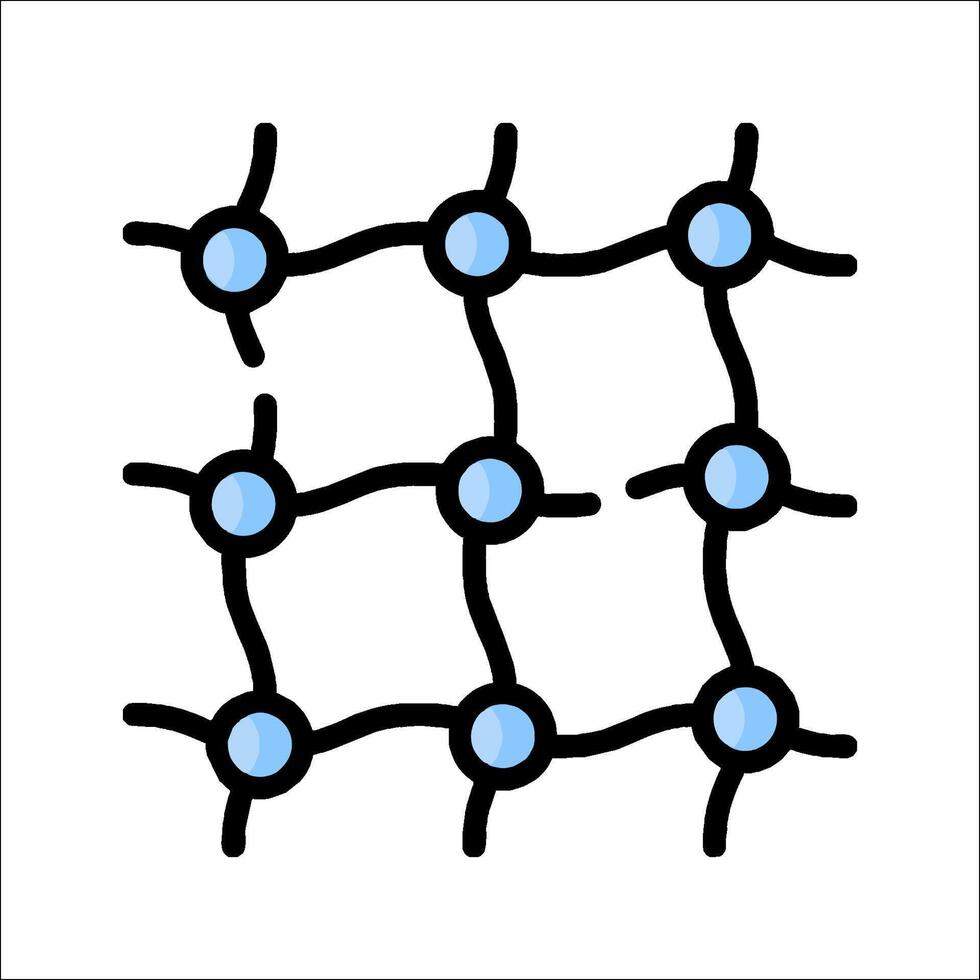 A drawing of a network of dots vector