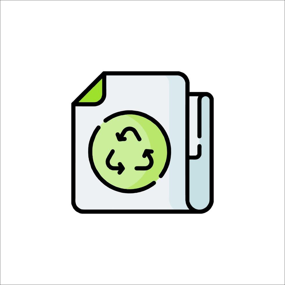 A folder with a recycle symbol on it vector