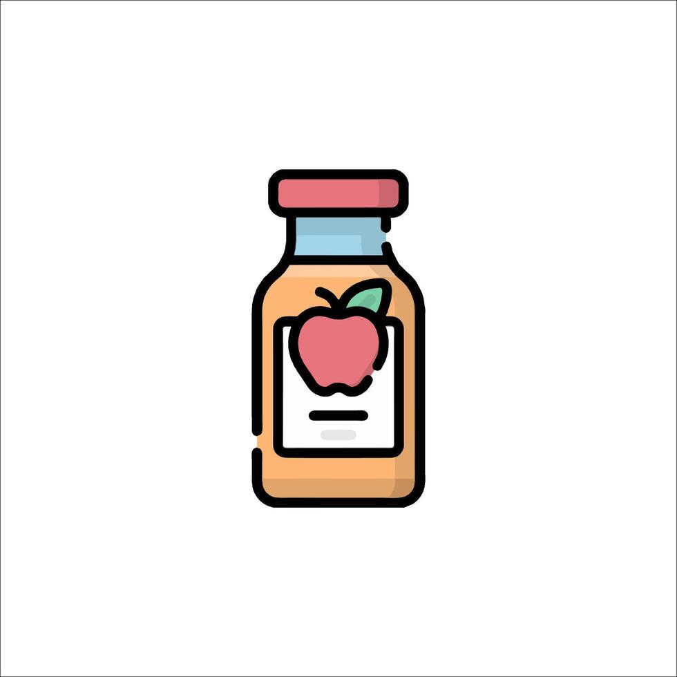 A jar of apple juice with an apple inside vector