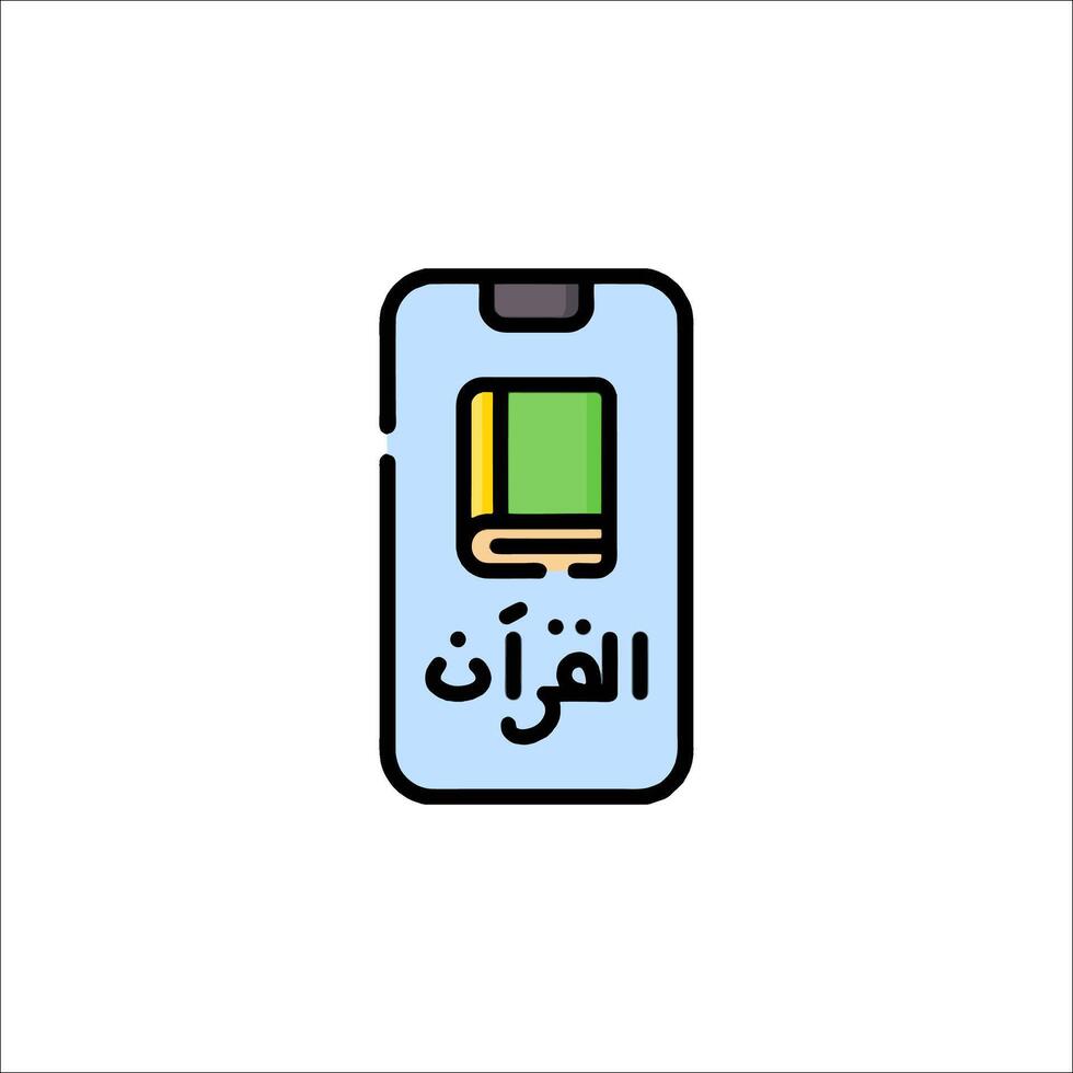 Arabic word on smartphone icon vector