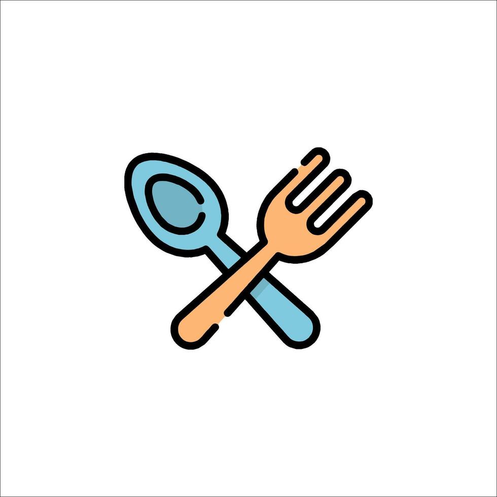 Fork and spoon icon illustration vector