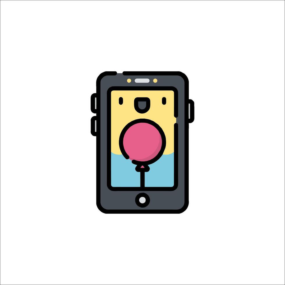 A phone with a balloon on it vector