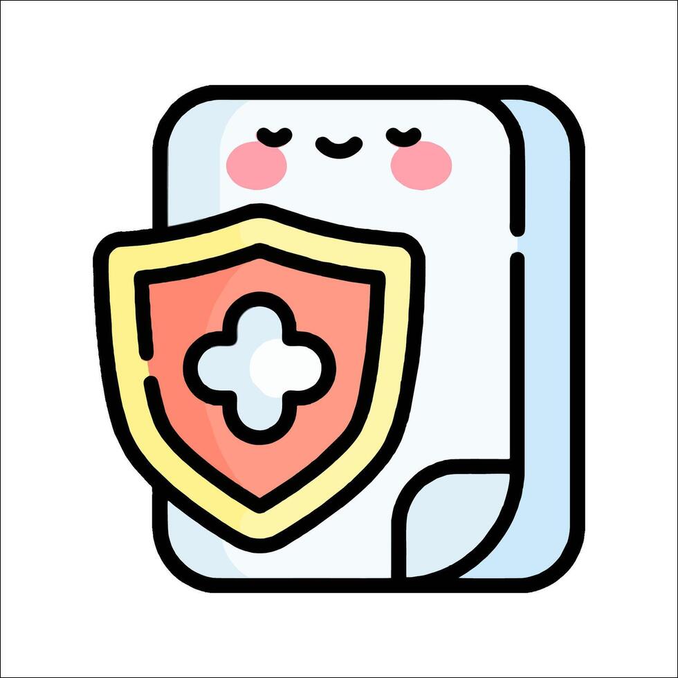 A cartoon character holding a shield and a smile vector