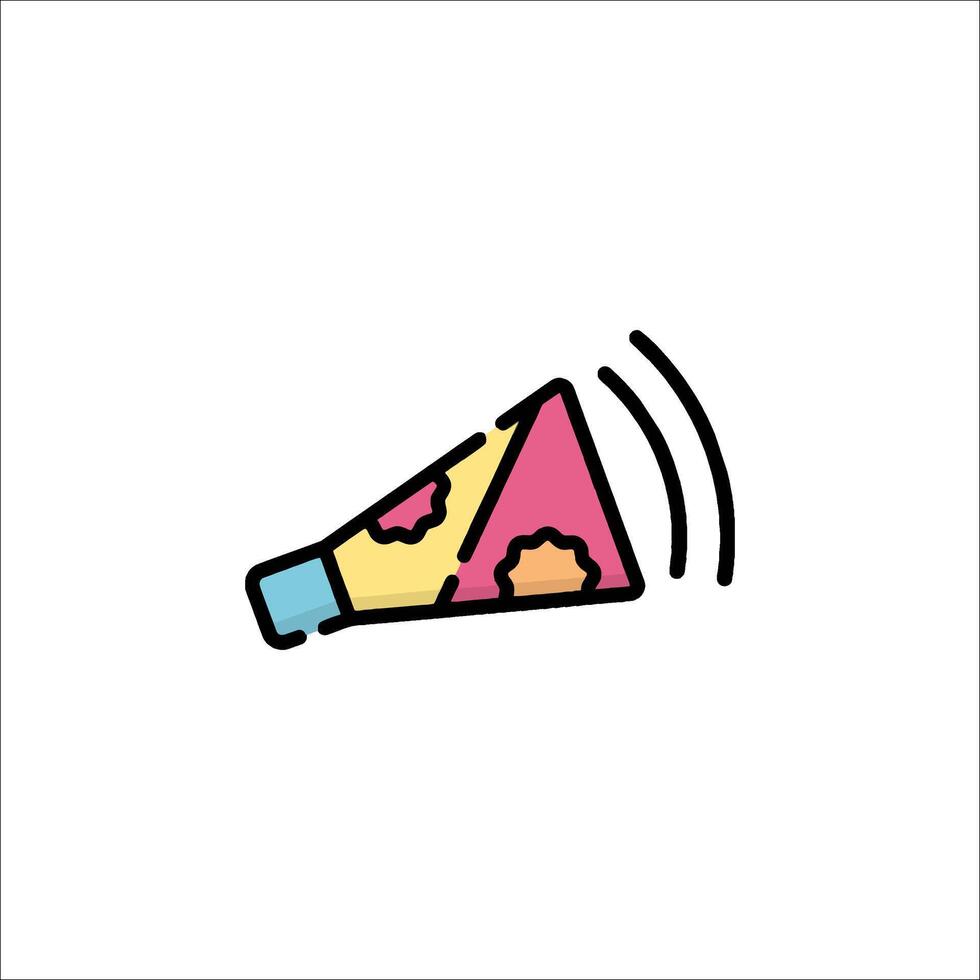 A colorful cone icon with a stream of water coming out of it vector