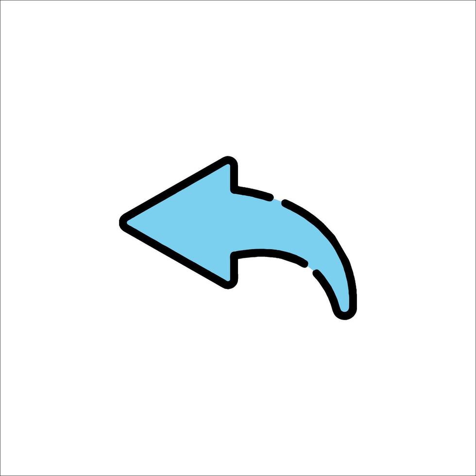 A blue arrow pointing down on a white background vector