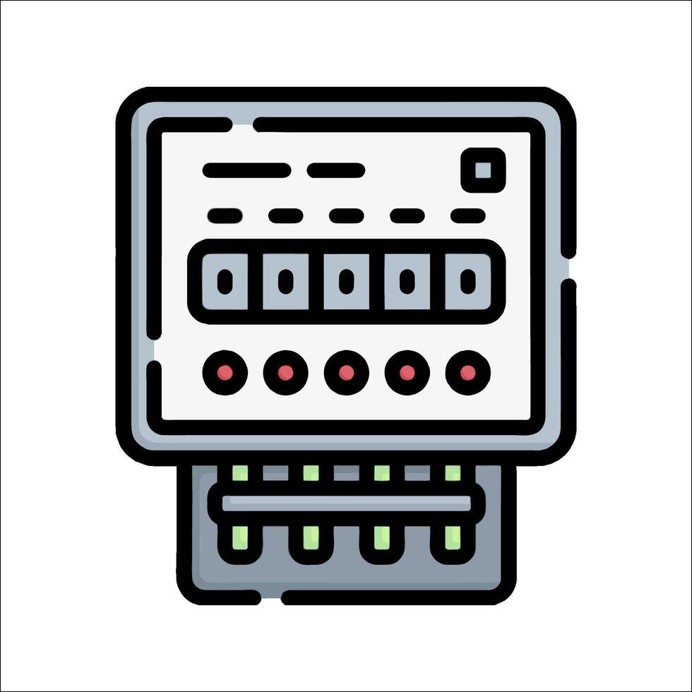 A black and white image of a control panel vector