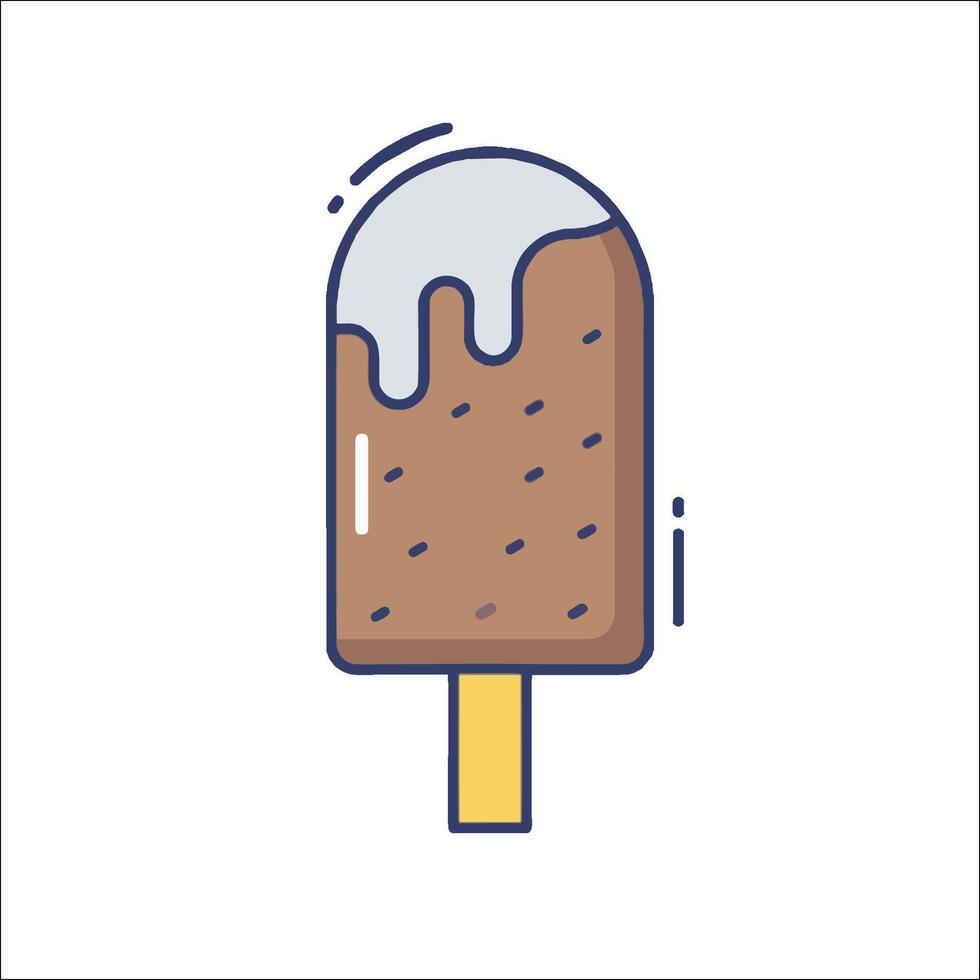 Ice cream icon with a stick on a white background vector