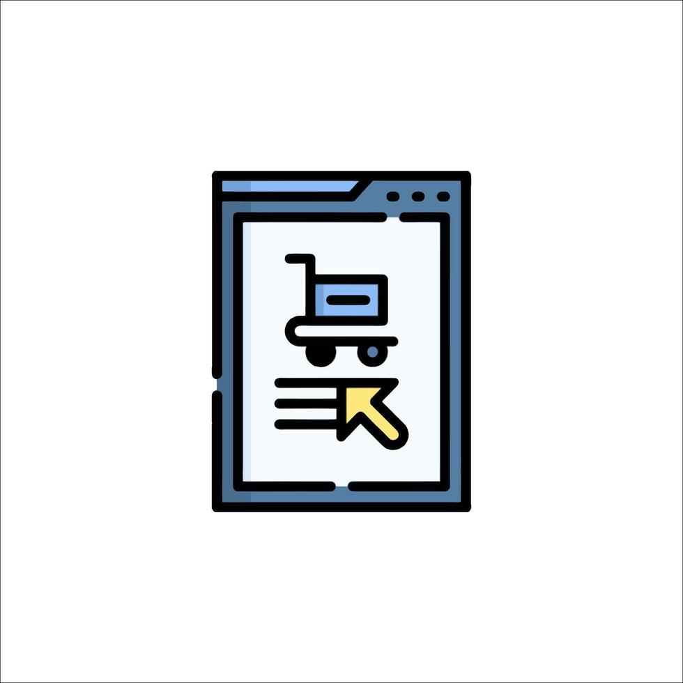 A shopping cart icon on a white background vector