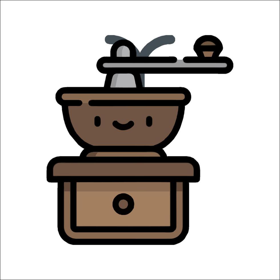 A cartoon character is sitting on top of a coffee grinder vector