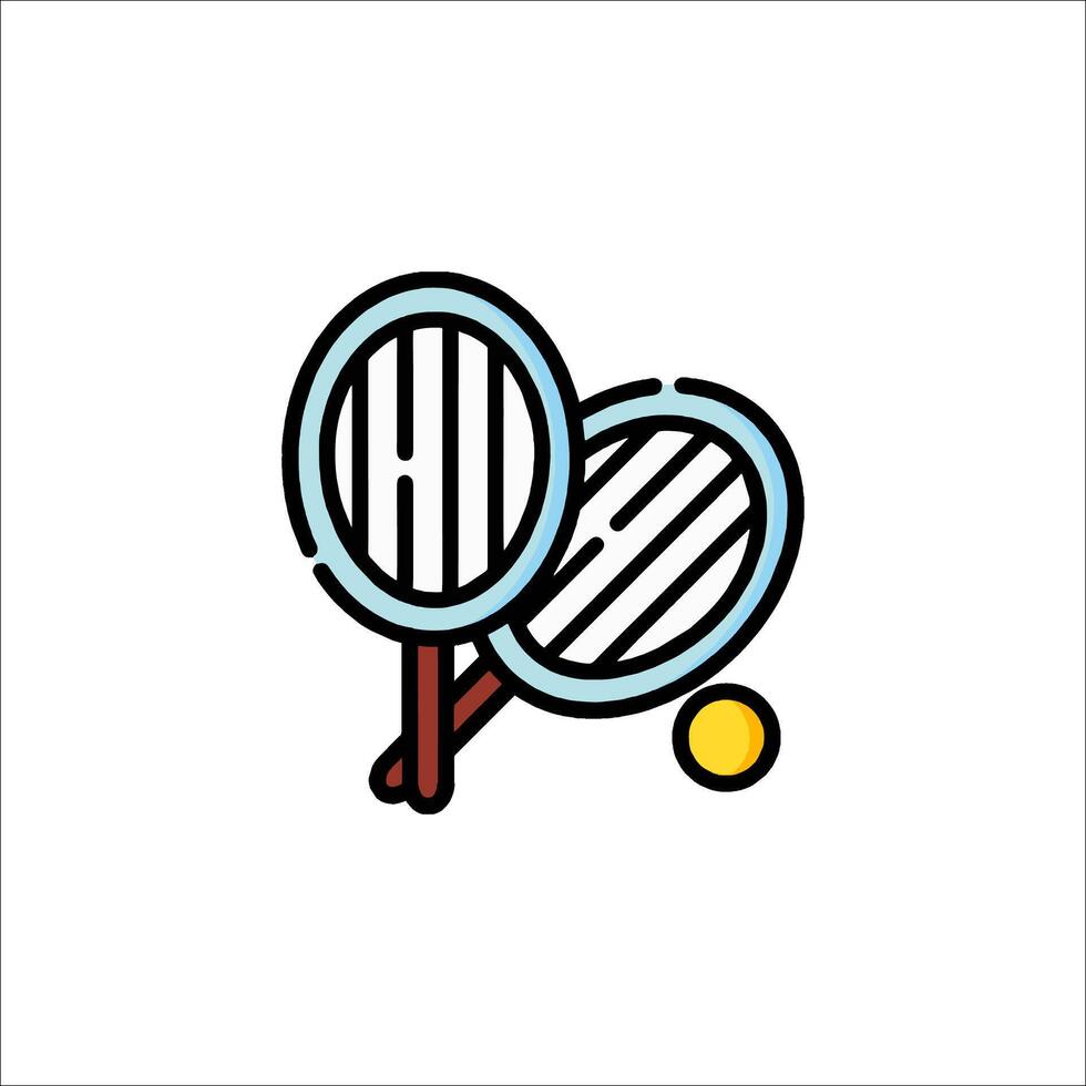 Tennis racket and ball icon vector