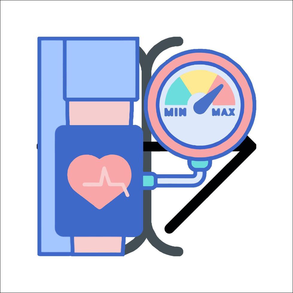 An illustration of a blood pressure monitor and a heart monitor vector