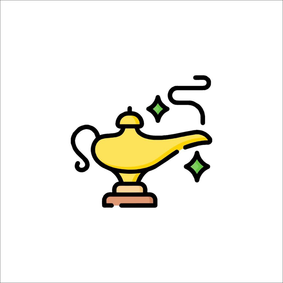 Magic lamp icon illustration vector