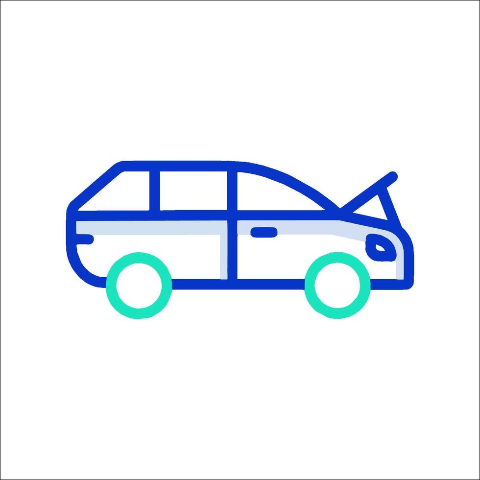 Car accident line icon vector