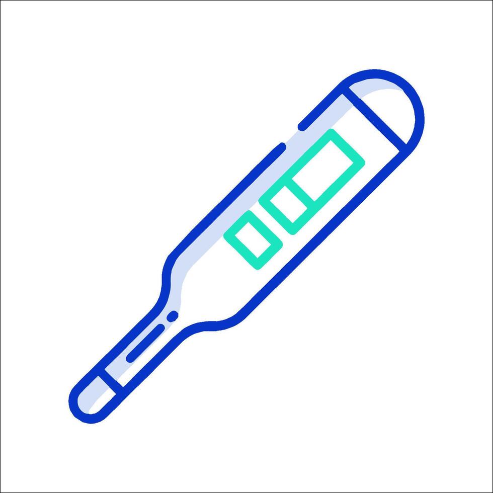 A thermometer with a blue line on it vector
